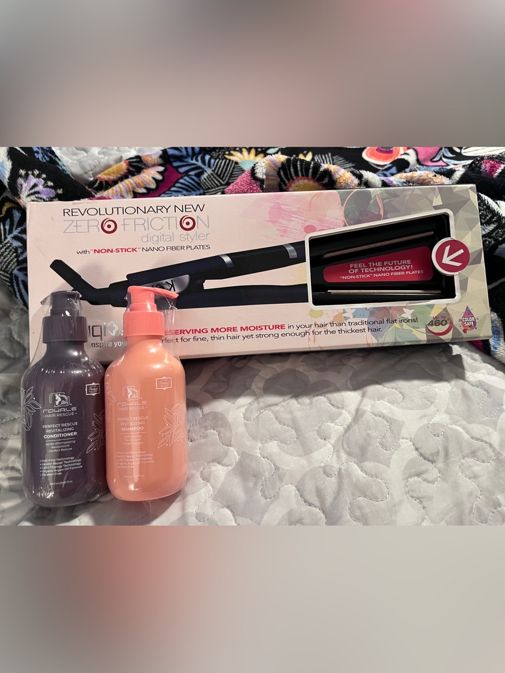 Zero Friction Digital Styler Flat Iron - Black AND Royale Shampoo & Conditioner